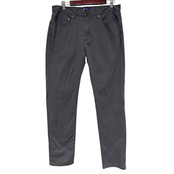 Gap Men's Pants Denim Slim Fit Grey Green Straight Leg Casual Size 34 - Picture 1 of 8